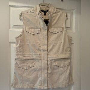 Baccini Denim Cream Vest Jacket Size M